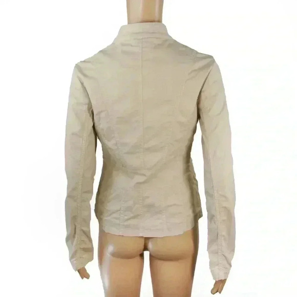 Vintage Y2K Escada Sport Light Beige Cotton Gold Zipper Lightweight Jacket - Picture 3 of 4